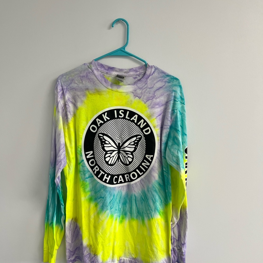 Gildan Tie-Dye Long Sleeve Tee - Yellow, Purple, Blue